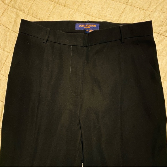 LOUIS VUITTON black flat front womens slim straight trousers pants eur40… - Picture 6 of 12